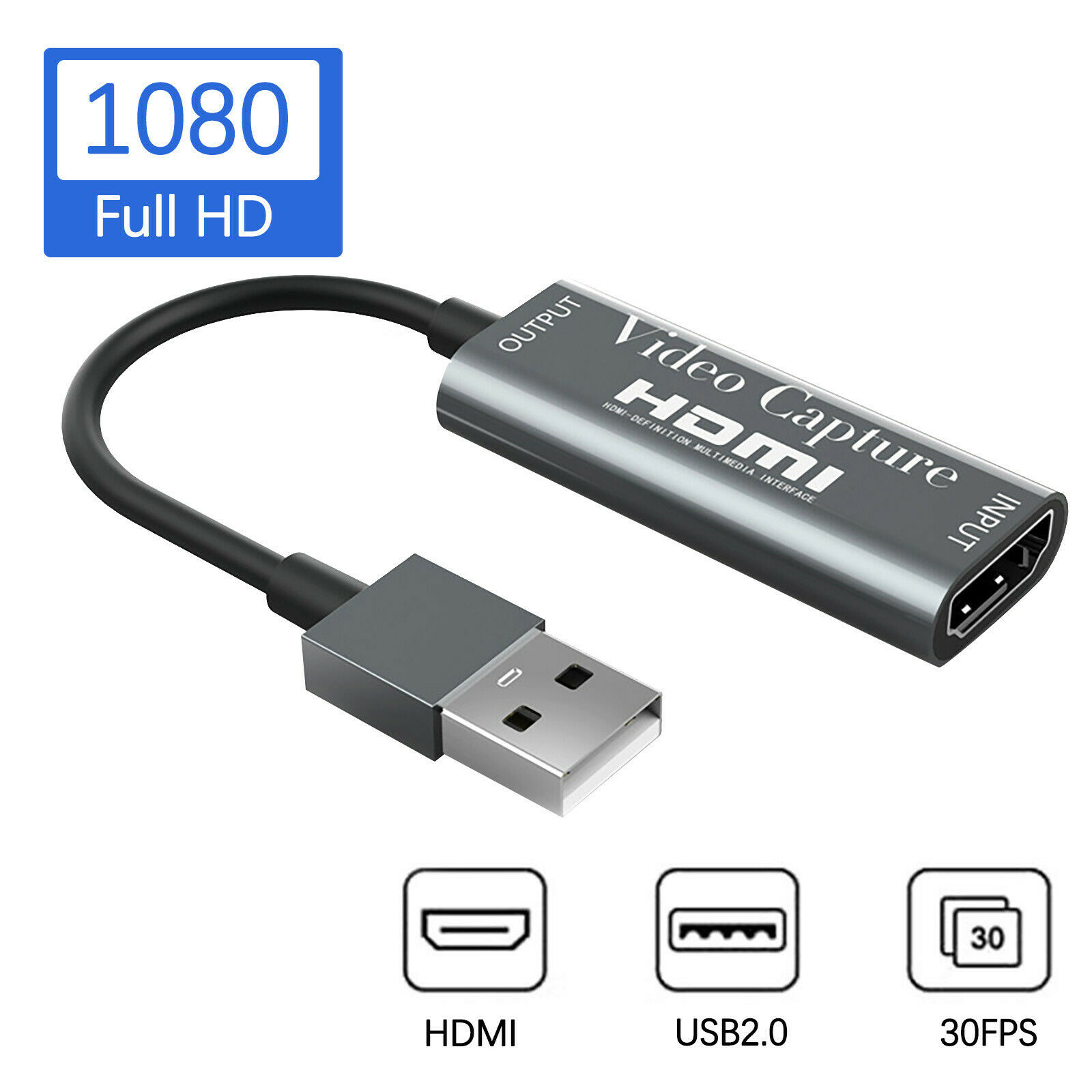 Hdmi To Usb 2.0 Video Capture Card 1080p Hd Recorder Game & Video Live Streaming